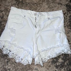 Just USA white shorts with lace detail